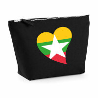 Kulturbeutel Myanmar Flagge Herz 1 Liter Charcoal