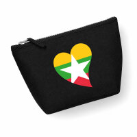 Kulturbeutel Myanmar Flagge Herz 1 Liter Charcoal
