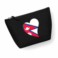 Kulturbeutel Nepal Flagge Herz 1 Liter Charcoal