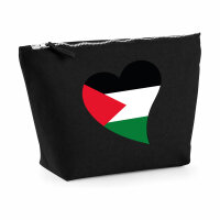 Kulturbeutel Palästina Flagge Herz 1 Liter Charcoal