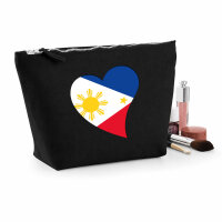 Kulturbeutel Philippinen Flagge Herz 1 Liter Charcoal