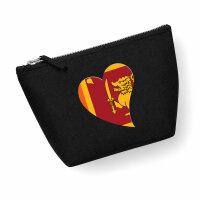 Kulturbeutel Sri Lanka Flagge Herz 1 Liter Charcoal