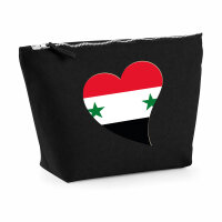 Kulturbeutel Syrien Flagge Herz 1 Liter Charcoal