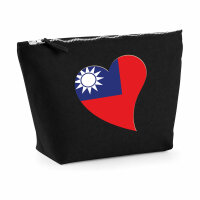 Kulturbeutel Taiwan Flagge Herz 1 Liter Charcoal