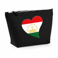 Kulturbeutel Tadschikistan Flagge Herz 1 Liter Charcoal