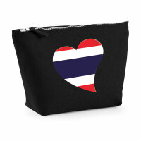 Kulturbeutel Thailand Flagge Herz 1 Liter Charcoal