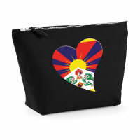 Kulturbeutel Tibet Flagge Herz 1 Liter Charcoal
