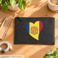 Kulturbeutel Andora Flagge Herz 1 Liter Charcoal