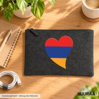 Kulturbeutel Armenien Flagge Herz 1 Liter Charcoal