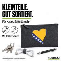 Kulturbeutel Bosnien und Herzegowina Flagge Herz 1 Liter Charcoal