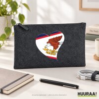 Kulturbeutel Amerikanisch-Samoa Flagge Herz 1 Liter Charcoal