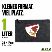 Kulturbeutel Amerikanisch-Samoa Flagge Herz 1 Liter Charcoal
