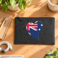 Kulturbeutel Australien Flagge Herz 1 Liter Charcoal