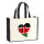Jutetasche Kenia Flagge Herz 21 Liter Black