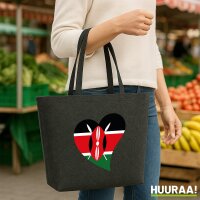 Filzshopper Kenia Flagge Herz, 22 Liter