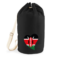 Seesack Kenia Flagge Herz 20 Liter Black