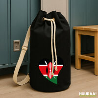 Seesack Kenia Flagge Herz 20 Liter Black