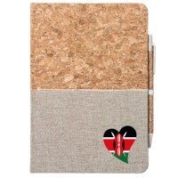 Notizbuch A5 Kenia Flagge Herz 80 Blatt inkl. Kugelschreiber