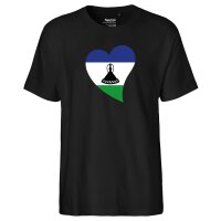 Herren T-Shirt Lesotho Flagge Herz