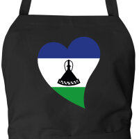 Sch&uuml;rze Lesotho Flagge Herz