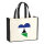 Jutetasche Lesotho Flagge Herz 21 Liter Black