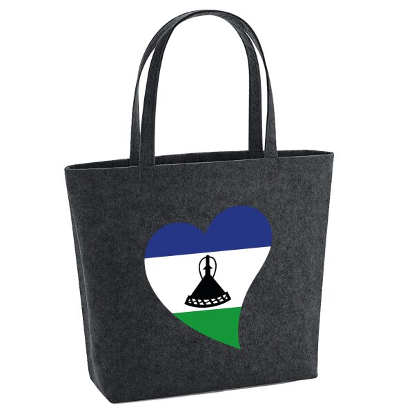 Filzshopper Lesotho Flagge Herz, 22 Liter