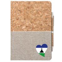 Notizbuch A5 Lesotho Flagge Herz 80 Blatt inkl....
