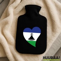 W&auml;rmflasche Lesotho Flagge Herz