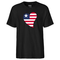 Herren T-Shirt Liberia Flagge Herz