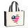 Jutetasche Liberia Flagge Herz 21 Liter Black