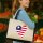 Jutetasche Liberia Flagge Herz 21 Liter Black