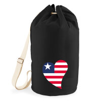 Seesack Liberia Flagge Herz 20 Liter Black
