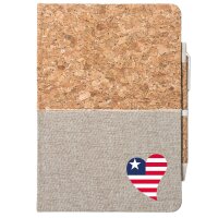 Notizbuch A5 Liberia Flagge Herz 80 Blatt inkl....