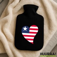 W&auml;rmflasche Liberia Flagge Herz