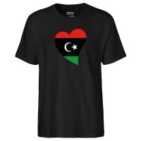Herren T-Shirt Libyen Flagge Herz