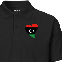 Damen Polo Shirt Libyen Flagge Herz