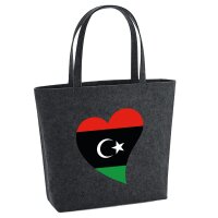 Filzshopper Libyen Flagge Herz, 22 Liter