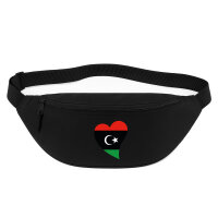 Bauchtasche Libyen Flagge Herz 2,5 Liter Black