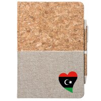 Notizbuch A5 Libyen Flagge Herz 80 Blatt inkl....