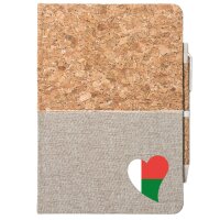 Notizbuch A5 Madagaskar Flagge Herz 80 Blatt inkl....
