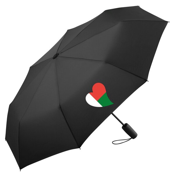 Regenschirm Madagaskar Flagge Herz 98cm Schwarz