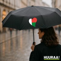 Regenschirm Madagaskar Flagge Herz 98cm Schwarz