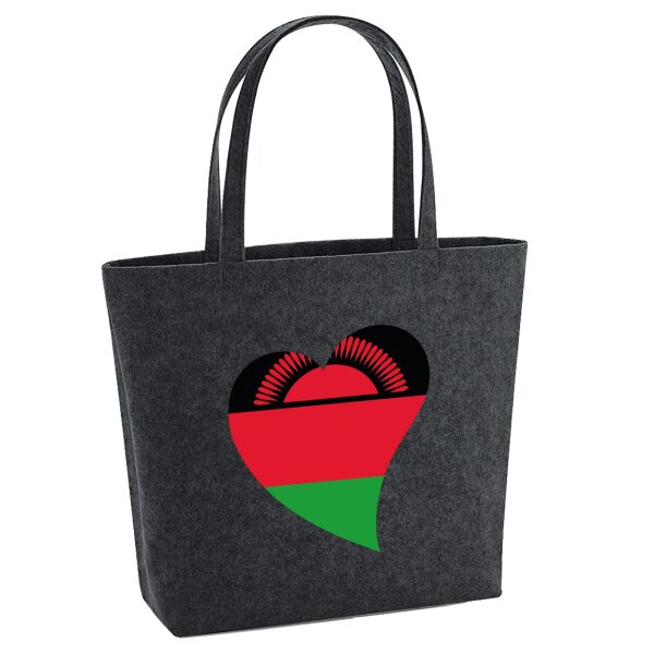 Filzshopper Malawi Flagge Herz, 22 Liter