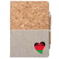 Notizbuch A5 Malawi Flagge Herz 80 Blatt inkl....