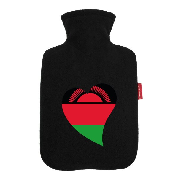 Wärmflasche Malawi Flagge Herz