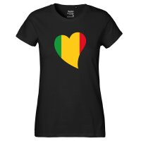 Damen T-Shirt Mali Flagge Herz