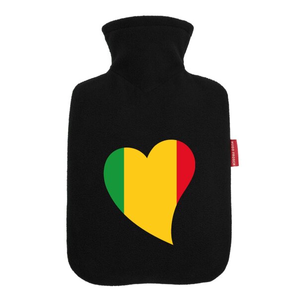 Wärmflasche Mali Flagge Herz