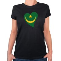 Damen T-Shirt Mauretanien Flagge Herz