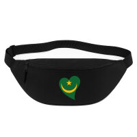 Bauchtasche Mauretanien Flagge Herz 2,5 Liter Black