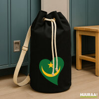 Seesack Mauretanien Flagge Herz 20 Liter Black